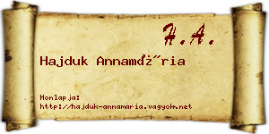 Hajduk Annamária névjegykártya