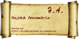 Hajduk Annamária névjegykártya